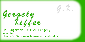 gergely kiffer business card